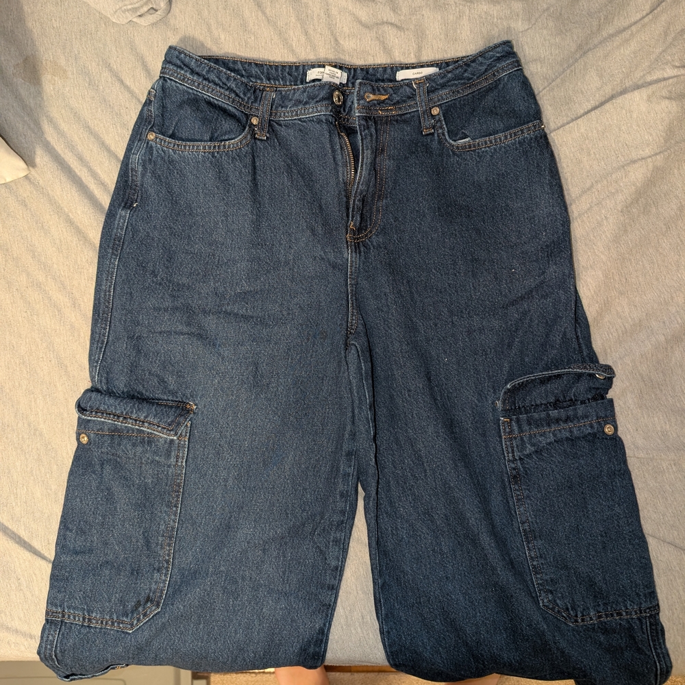 Women's Blue Cargo Jeans